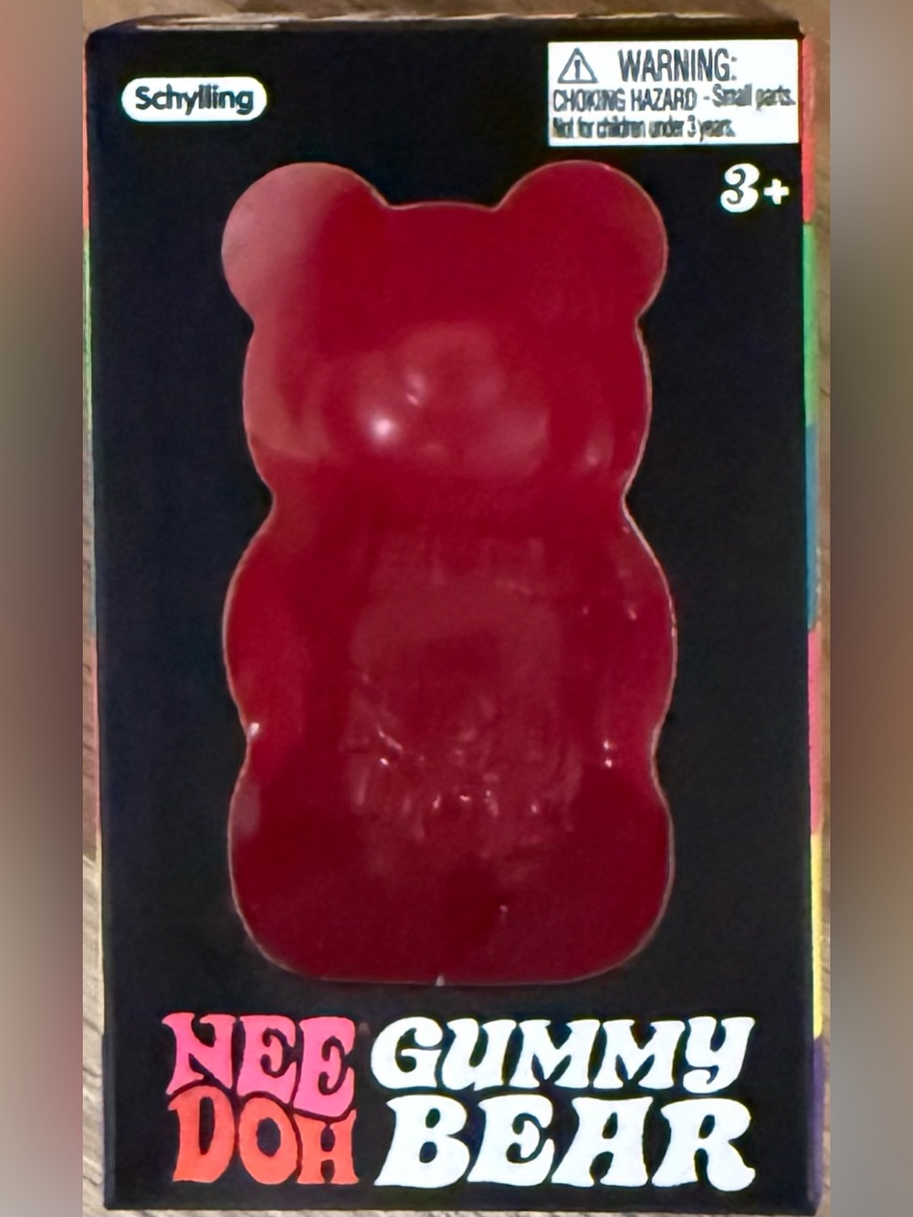 SCHYLLING NEEDOH Authentic Pink Solid Squeeze Toy Gummy Bear. New/Unopened Box